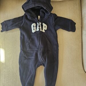 GAP Dark Blue Hooded Baby Onesie